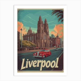 Aihrgdesign A Retro Travel Poster For Liverpool Featuring The C64fa26d 2aca 414a 901d B186f0c93306 0 Art Print