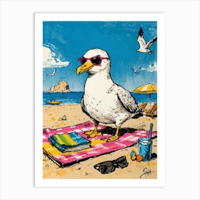 Seagull On The Beach 1 Art Print