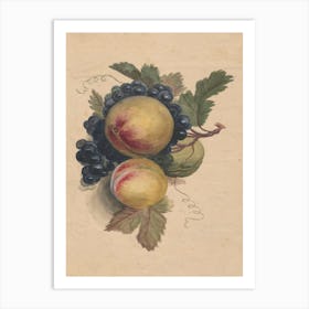 Peaches And Grapes 2 Art Print