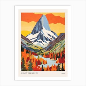 Mount Assiniboine Canada 3 Colourful Mountain Illustration Poster Art Print