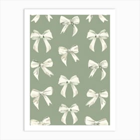 Sage Bows 3 Pattern Art Print