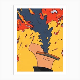 Flaming Hat Art Print