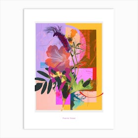 Prairie Clover 2 Neon Flower Collage Poster Art Print