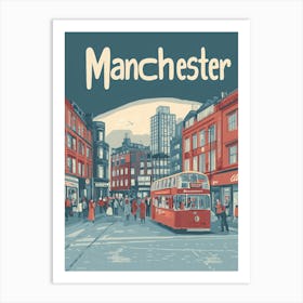 Aihrgdesign A Classic 1960s Travel Poster For Manchester Art Print