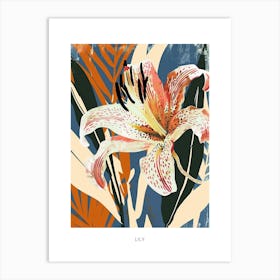 Colourful Flower Illustration Poster Lily 1 Art Print