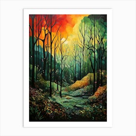 Forest Abstract Minimalist 12 Art Print