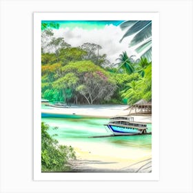 Guna Yala Panama Soft Colours Tropical Destination Art Print