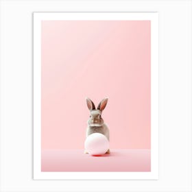 Bunny and Pink 1 Art Print