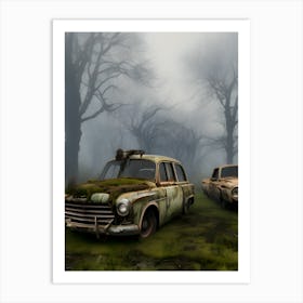 Old Cars In The Fog 5 Art Print