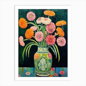 Flowers In A Vase Still Life Painting Everlasting Flower 4 Art Print