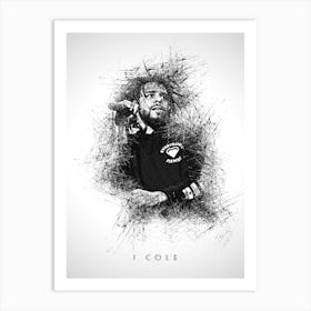 J Cole Rapper Sketch Art Print