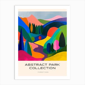 Abstract Park Collection Poster Forest Park Portland 2 Art Print