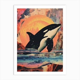 Orca Whale Space Photographic Collage 1 Art Print