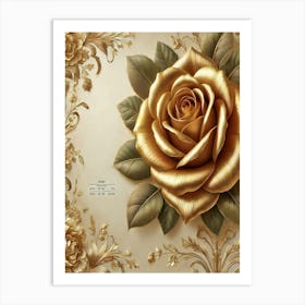 Gold Rose 1 Art Print