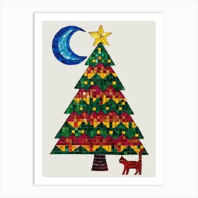 Christmas Tree Mosaic Art Print