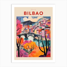 Bilbao Spain Fauvist Travel Poster Art Print