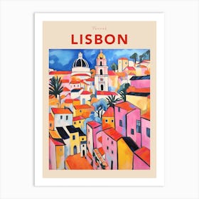 Lisbon Portugal 2 Fauvist Travel Poster Art Print