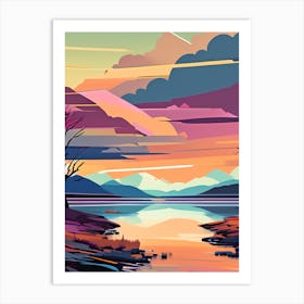 Sunset At The Lake 1 Art Print