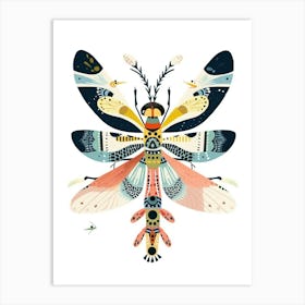 Colourful Insect Illustration Damselfly 8 Art Print