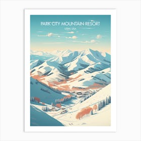 Poster Of Park City Mountain Resort   Utah, Usa, Ski Resort Illustration 3 Art Print