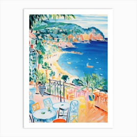 Cala Goloritz, Sardinia   Italy Beach Club Lido Watercolour 2 Art Print