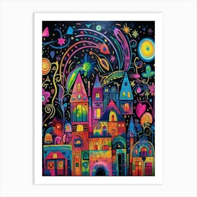 Psychedelic City Art Print