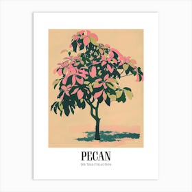 Pecan Tree Colourful Illustration 4 Poster Art Print