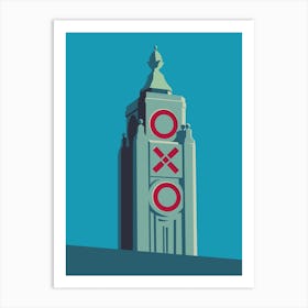 London Landmark Oxo Tower Blue Art Print