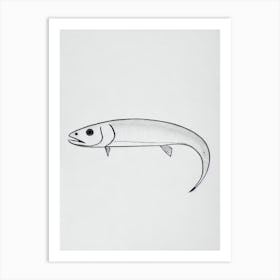 Hake Black & White Drawing Art Print