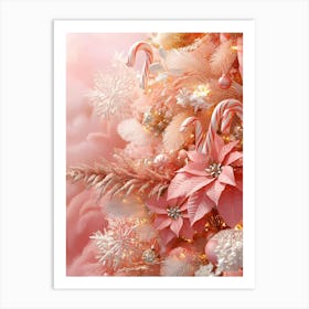 Pink Christmas Tree 2 Art Print