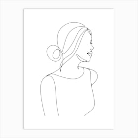 Continuous Line Portrait Of A Woman 2 Art Print