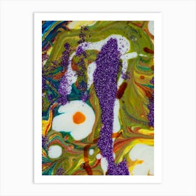 Purple And Yellow Swirls Art Print