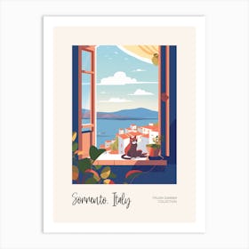 Sorrento Cat On A Window 3 Italian Summer Collection Art Print