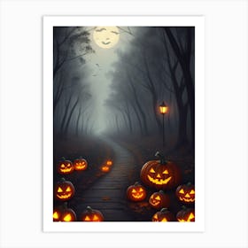 Witch With Pumpkins 5 Art Print