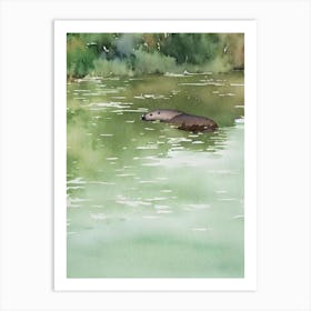 River Otter II Storybook Watercolour Art Print
