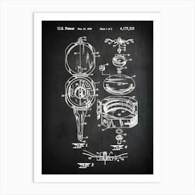 Compass Decor, Office Room Art, Office Room Wall Decor, Office Room Sign, Hiker Gifts, Compass, Aviation Gift, Compass Patent Print, Hc3331 Art Print