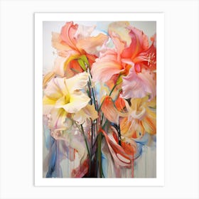 Abstract Flower Painting Amaryllis 1 Art Print