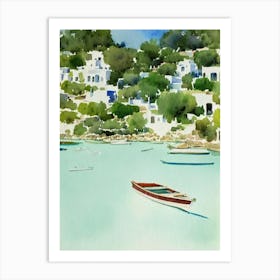 Paros Greece Watercolour Tropical Destination Art Print