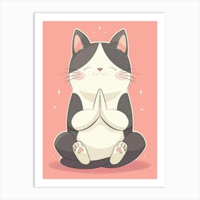 Cat Meditation Art Print