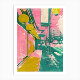 Kobe Japan Silkscreen Duotone Art Print