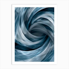 Abstract Blue Swirl 1 Art Print