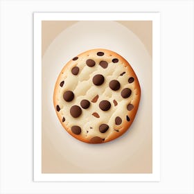 Chocolate Chip Cookie Bakery Product Neutral Abstract Illustration Flower Art Print