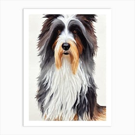 Bearded Collie 4 Watercolour Dog Art Print