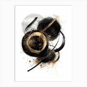 Abstract Black And Gold Painting 15 Art Print