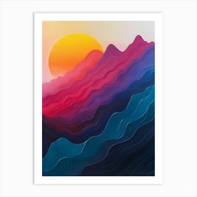 Sunset In The Mountains 31 Art Print