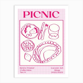 Vintage Picnic Pink Art Print