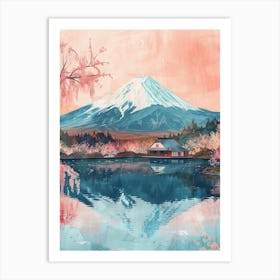 Mount Fuji Japan 8 Retro Illustration Art Print