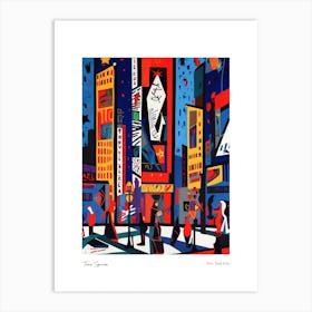 Time Square New York City Matisse Style 3 Watercolour Travel Poster Art Print