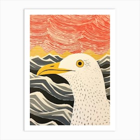 Bird Illustration Seagull 4 Art Print