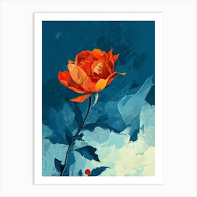 Orange Rose Art Print